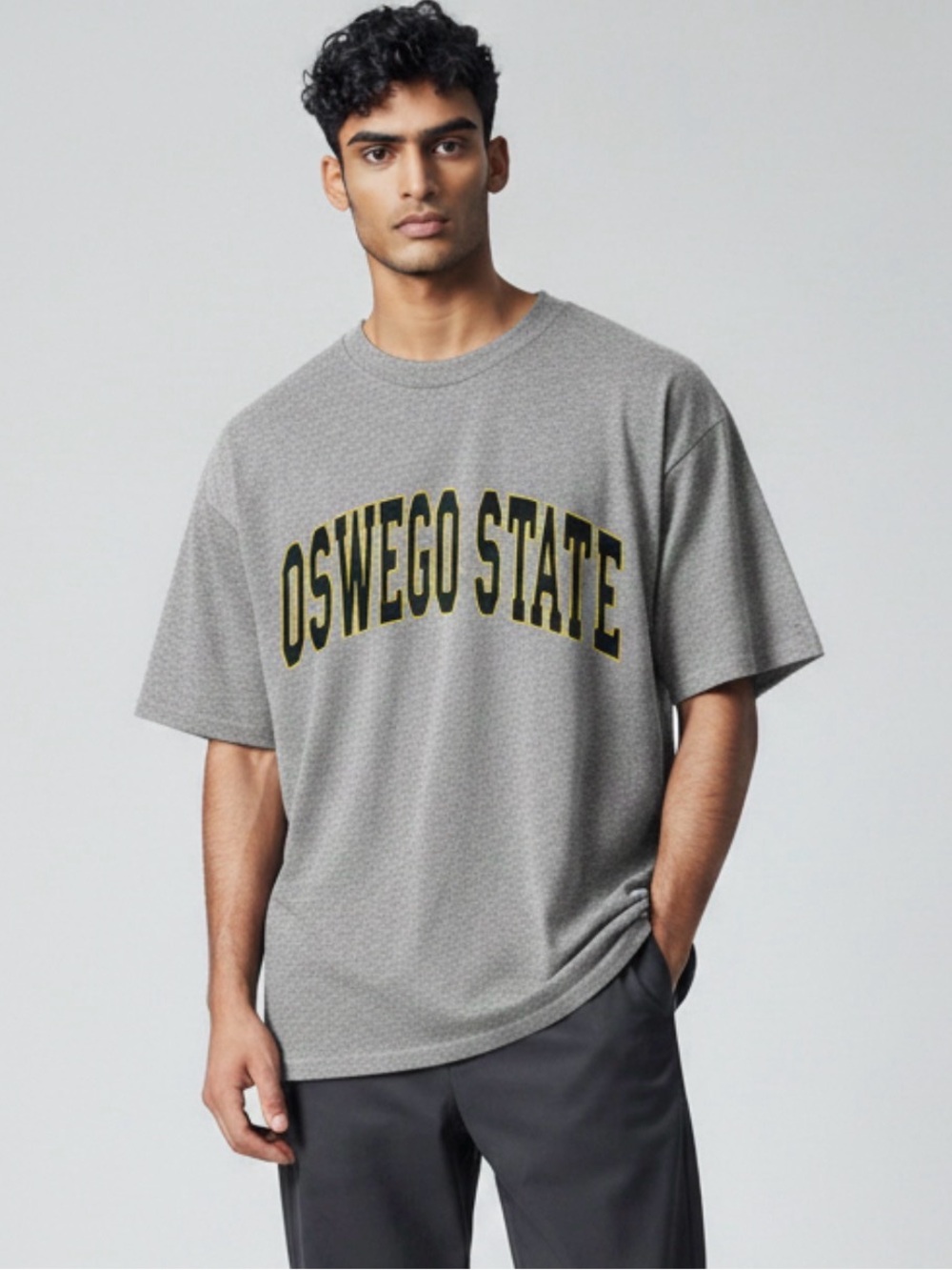 The Cotton Exchange Oswego State Gray  T-Shirt  Made in USA Men’s Size S